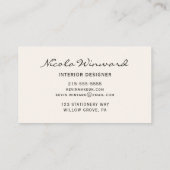 Carte de visite de designer d'intérieur (Dos)