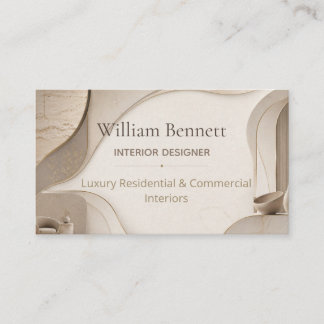 Carte de visite de designer d'intérieur de luxe