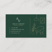 Carte de visite de designer d'intérieur de luxe ve (Dos)