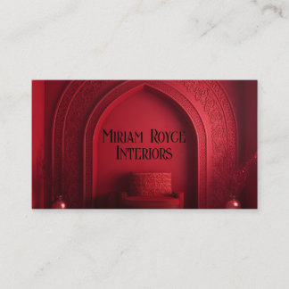 Carte de visite de designer d'intérieur rouge