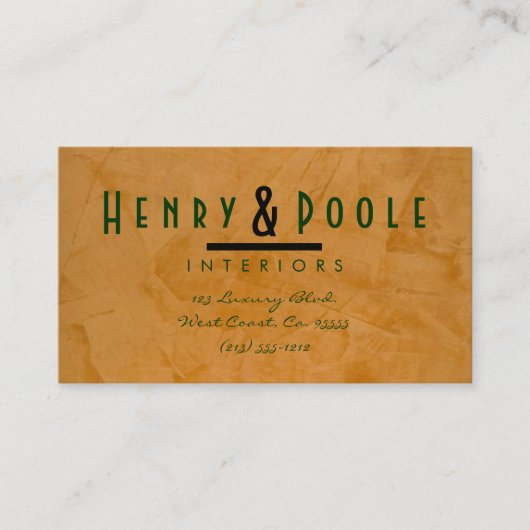 Carte de visite de designer d'intérieur rustique (Devant)