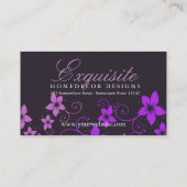 Carte de visite de designer floral rose violet (Dos)