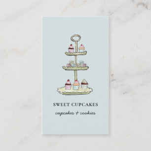 Carte de visite de desserts Cupcakes Bleus Mignons