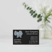 Carte de visite de dessin animé d'éléphants gris (Debout devant)