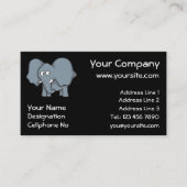 Carte de visite de dessin animé d'éléphants gris (Devant)