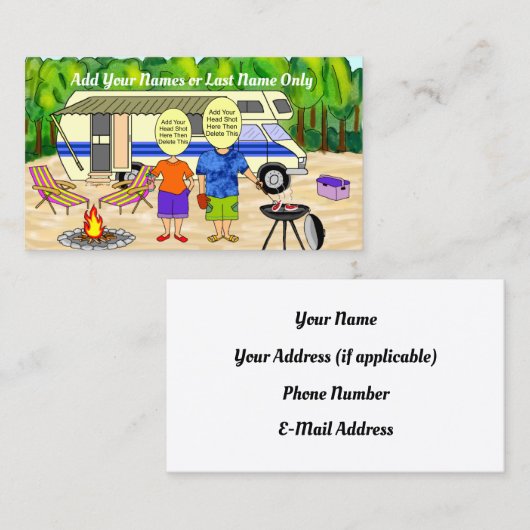 Carte de visite de dessin animé RV (Devant / Derrière)