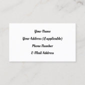 Carte de visite de dessin animé RV (Dos)