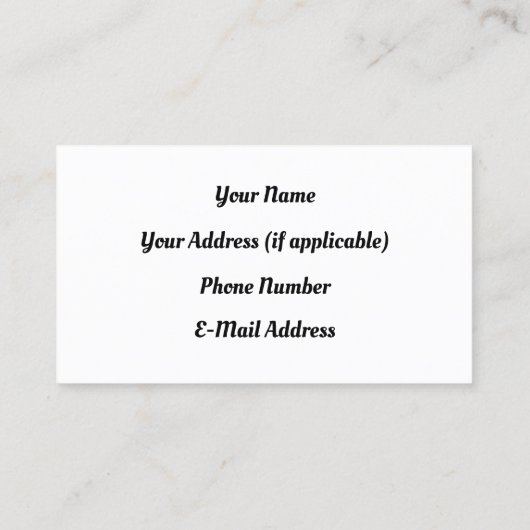 Carte de visite de dessin animé RV (Dos)