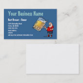 Carte de visite de dessin de bière - Bleu (Devant / Derrière)