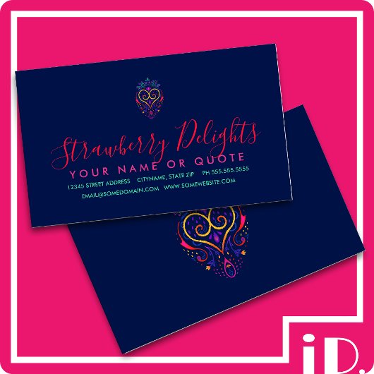 carte de visite de dessin de caniche à fraise