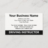 Carte de visite de dessin de l'instructeur de cond (Devant)