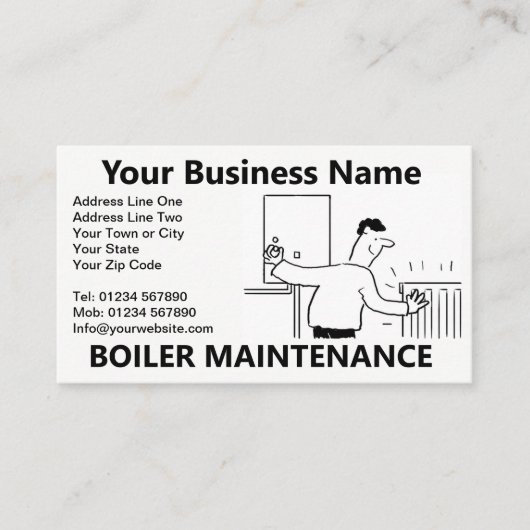 Carte de visite de dessin de maintenance de chaudi (Devant)