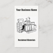 Carte de visite de dessin de matériaux récupérés (Dos)