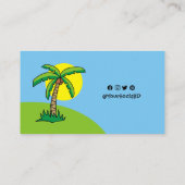 Carte de visite de dessin de palmier (Dos)