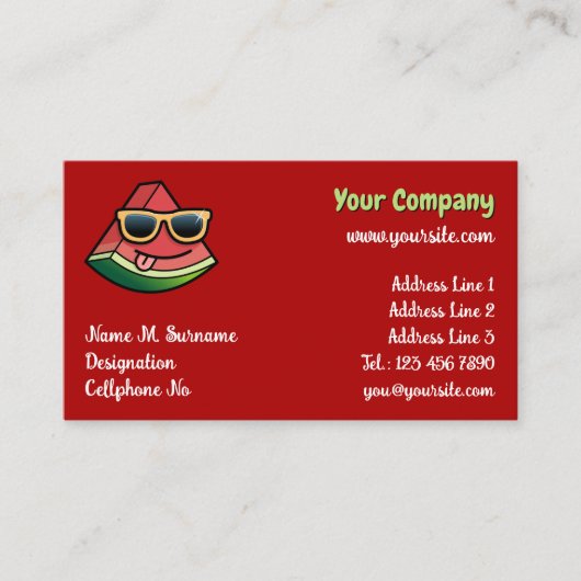 Carte de visite de dessin de pastèque (Devant)