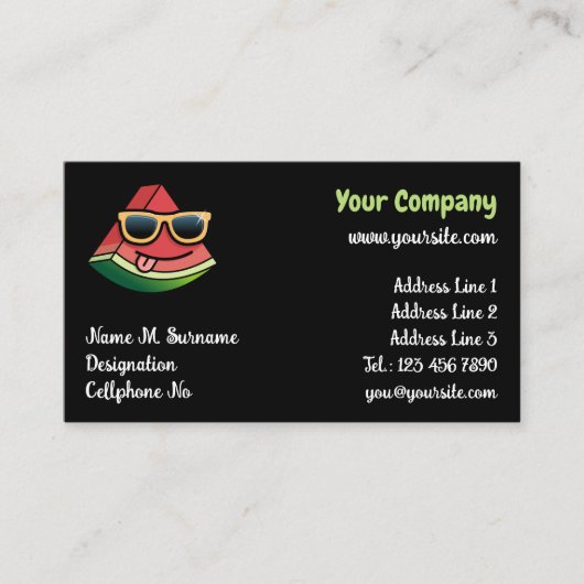 Carte de visite de dessin de pastèque (Devant)