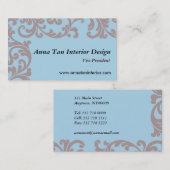 Carte de visite de dessinateur d'intérieurs (Devant / Derrière)