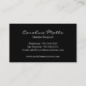 Carte de visite de dessinateur d'intérieurs (Dos)