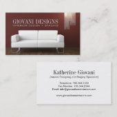 Carte de visite de dessinateur d'intérieurs (Devant / Derrière)