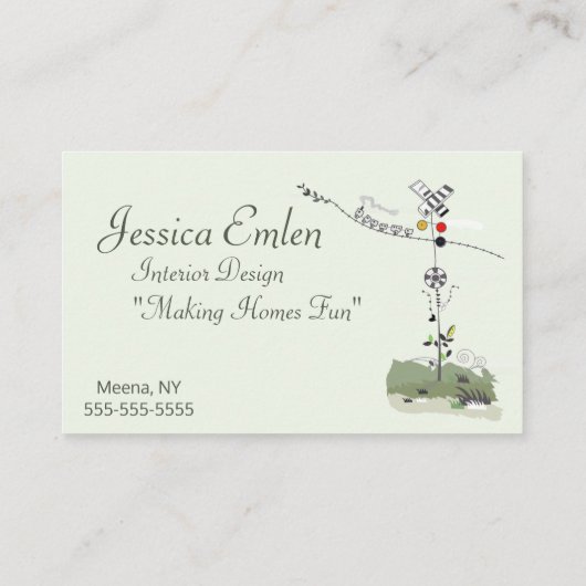 Carte de visite de dessinateur d'intérieurs (Dos)