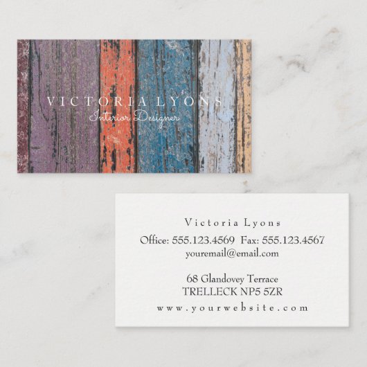 Carte de visite de dessinateur d'intérieurs (Devant / Derrière)