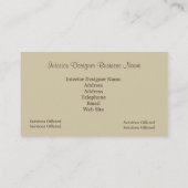 Carte de visite de dessinateur d'intérieurs (Dos)