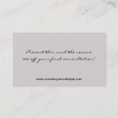 Carte de visite de dessinateur d'intérieurs de (Dos)