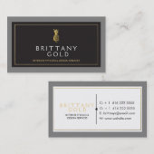 Carte de visite de dessinateur d'intérieurs - or (Devant / Derrière)