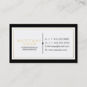 Carte de visite de dessinateur d'intérieurs - or (Dos)