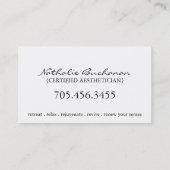 Carte de visite de ~ d'Esthetician (Dos)
