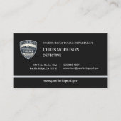 Carte de visite de détective d'officier de police (Devant)