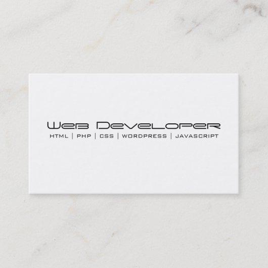 Carte de visite de développeur Web (Devant)