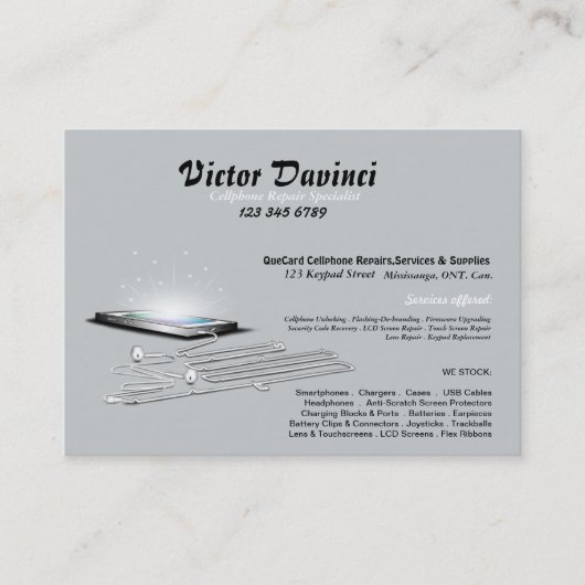 Carte de visite de déverrouillage/réparation/maint (Devant)