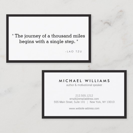 Carte de visite de devis simple pour auteurs, écri (Devant / Derrière)