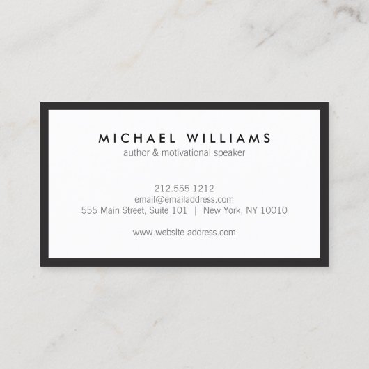 Carte de visite de devis simple pour auteurs, écri (Dos)