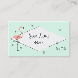 Carte de visite de diamant d'Aqua de Flamant rose