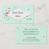 Carte de visite de diamant d'Aqua de Flamant rose (Devant / Derrière)