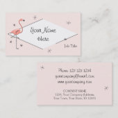 carte de visite de diamant rose Flamant rose (Devant / Derrière)