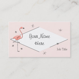 carte de visite de diamant rose Flamant rose