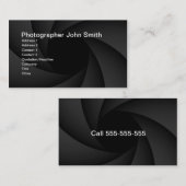 Carte de visite de diaphragme de photographe (Devant / Derrière)