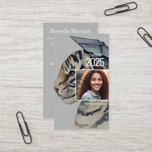 Carte de visite de diplôme (Devant/Arrière en situation)