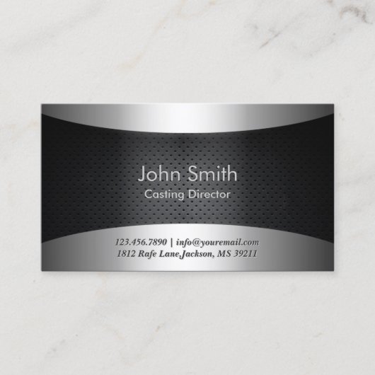 Carte de visite de directeur de casting de noir de (Devant)