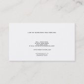 Carte de visite de directeur d'équipe de courses (Dos)