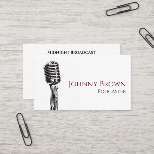 Carte de visite de disc jockey pour podcaster (Devant/Arrière en situation)