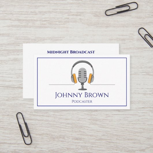 Carte de visite de disc jockey pour podcaster (Devant/Arrière en situation)