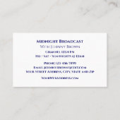 Carte de visite de disc jockey pour podcaster (Dos)