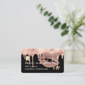 Carte de visite de disques rose style carte de cré (Debout devant)