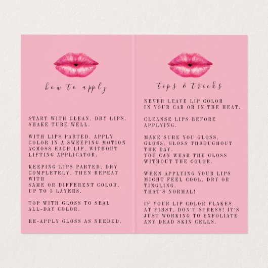 Carte de visite de distribution Lipsense de consei (Intérieur déplié)