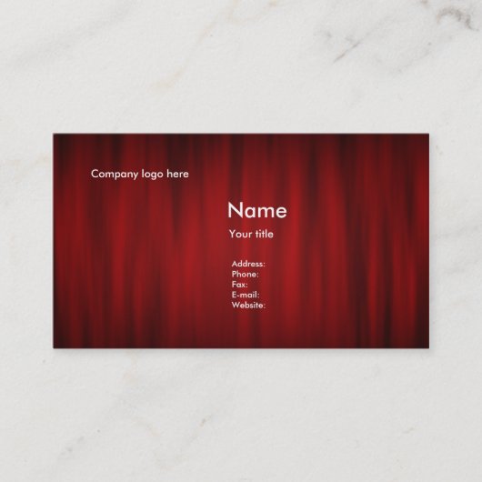 Carte de visite de divertissement (Devant)