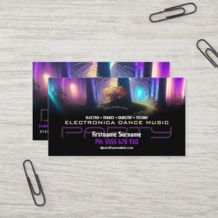 Carte de visite de DJ de fête de danse en forêt ma
